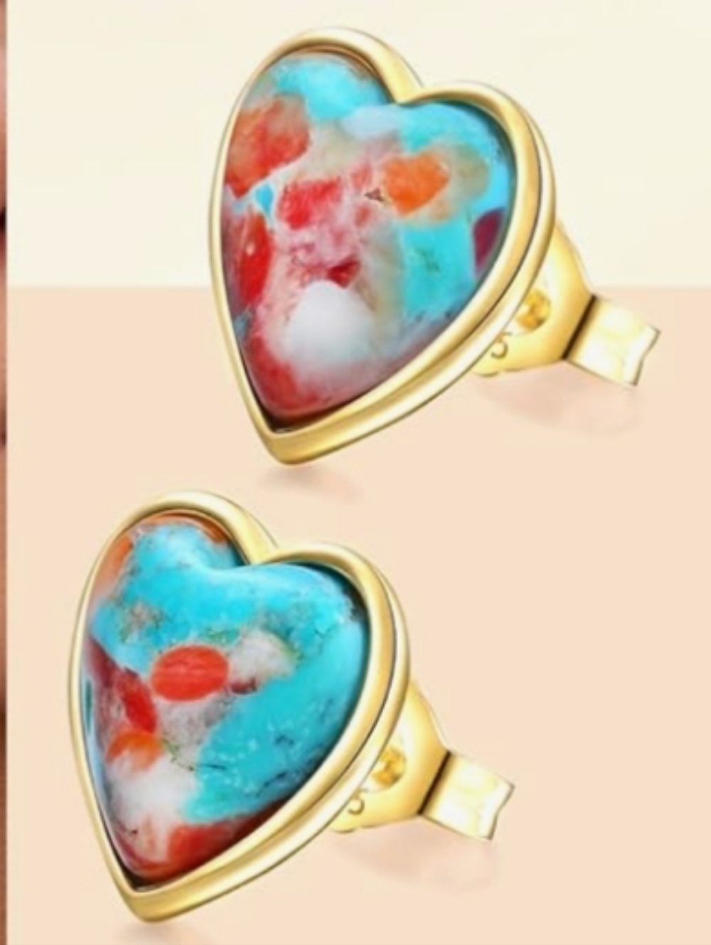 NWT Artisan Spiny Oyster Turquoise Heart Set | .925 Silver & 14K Gold | Gift Box